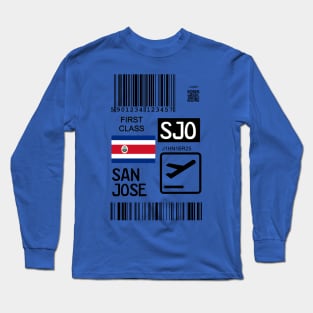 San Jose Costa Rica travel ticket Long Sleeve T-Shirt